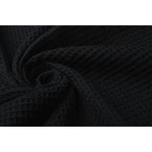 Cupon 75 cm - Tesatura din Bumbac Waffle - Black - Img 2
