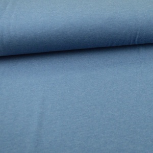 Cupon 85cm - Jerse bumbac uni - Denim Melange - Img 3