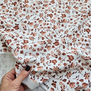 Jerse bumbac imprimat digital - Vintage Flowers Mauve - Img 2