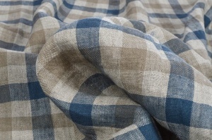 Material 100% In prespalat - Gingham Natural Denim - Img 2