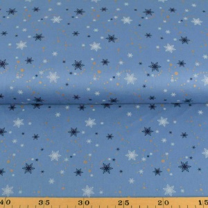 Material bumbac Craciun - Snowflakes Steel Blue 16702/006 - Img 2