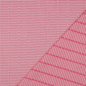 Material bumbac tesut yarn dyed - Hearts Pink - Img 5