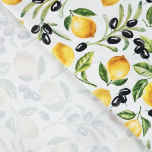 Material Canvas imprimat - Lemons and Olives Ecru - Img 4