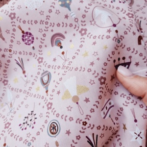 Material Craciun Poplin - Foil Deco Pink