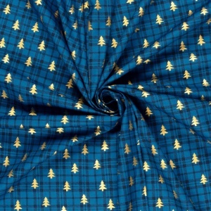 Material Craciun Poplin - Tartan Christmas Blue - Img 2