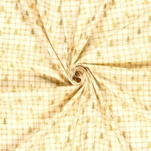 Material Craciun Poplin - Tartan Christmas Ivory