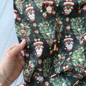 Material Craciun Poplin - Vintage Santa Claus - Img 2