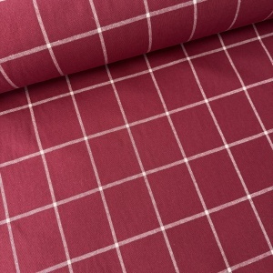 Material home decor extralat - Tenerife Checks Burgundy - Img 3