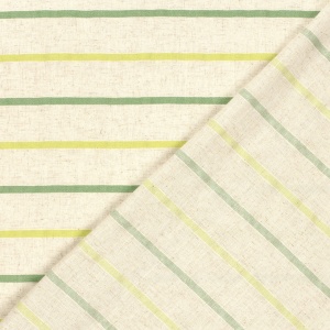 Material tesut din in si vascoza- Linen Stripe Lime green - Img 2