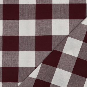 Material tesut yarn dyed - Checks Aubergine - Img 4