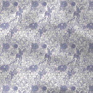 Muselina imprimata - Blue Petals