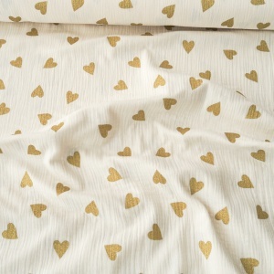Muselina imprimata - Golden Hearts - Img 3