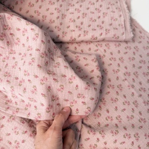 Muselina imprimata - Vintage floral Rose - Img 2