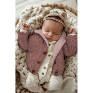 Plush Teddy Polar cu doua fete - Blush - Img 4