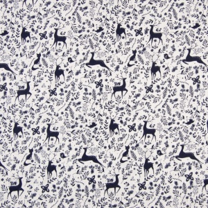 Poplin imprimat Craciun - Deer Navy