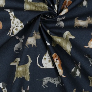 Poplin imprimat digital - Dogs Blue - Img 2