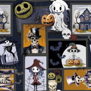Poplin imprimat - Halloween Characters - Img 4