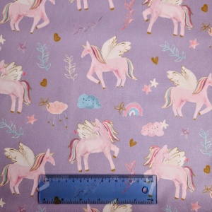 Poplin imprimat - Unicorns Lavender - Img 2