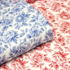 Poplin premium imprimat - Vintage Roses Red - Img 2