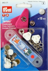Set capse pentru Jerse - 12 mm - alb