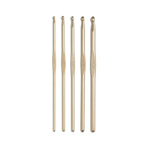 Set de 5 crosete metalice Prym, 2.5 - 5 mm - auriu - Img 3