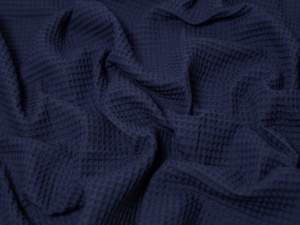 Tesatura din Bumbac Waffle - Indigo