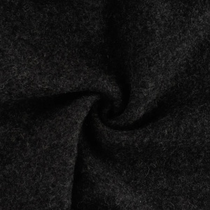 Tesatura din lana fiarta - Dark Grey Melange - cupon 19cm