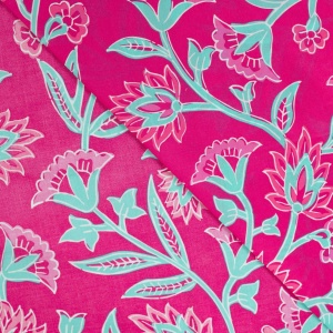 Voal batist de bumbac - Enjoy Flowers Fuchsia - Img 3