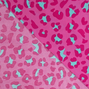 Voal batist de bumbac - Enjoy Fuchsia Leopard - Img 3