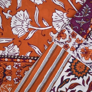 Voal batist de bumbac - Enjoy Patchwork Cognac - Img 3