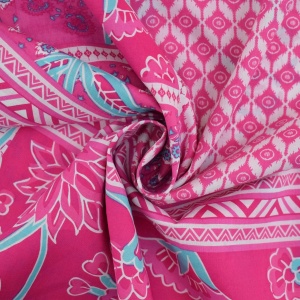 Voal batist de bumbac - Enjoy Patchwork Fuchsia