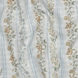 Voal de bumbac brodat dobby - Floral Stripe
