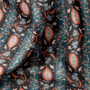 Bumbac imprimat cu model floral - Alezia - Img 1
