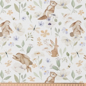 Bumbac imprimat digital - Spring Garden Animals - Img 3