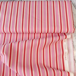 Bumbac imprimat - Lydia Stripe Red - Img 2