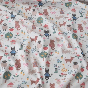 Bumbac imprimat - Stitched Animals - Img 3