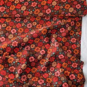 Bumbac Reiat Velur Babycord - Autumn Flowers - Img 2