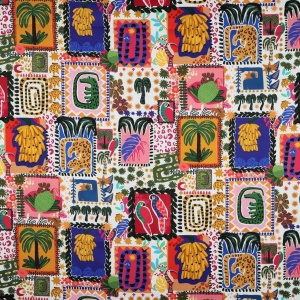 Bumbac satinat imprimat - Summer Patchwork - Img 1