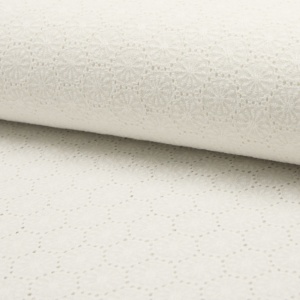 Bumbac subtire cu broderie Deluxe Ivory - Img 2