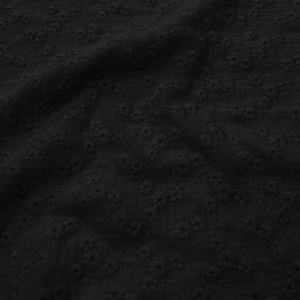 Cupon 35cm - Muselina cu broderie englezeasca - Esmee Black