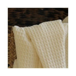 Cupon 40 cm - Tesatura din Bumbac Waffle - Ecru - Img 2