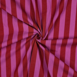 Cupon 50cm - Material bumbac prespalat in dungi Yarn Dyed - Red Fuchsia - Img 2