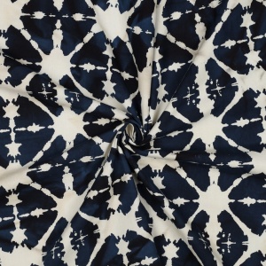 Cupon 55cm - Bumbac imprimat manual - Batik Block Spash Navy - Img 2