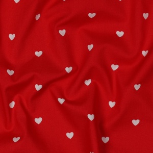Cupon 65 cm - Poplin premium imprimat - Hearts Red