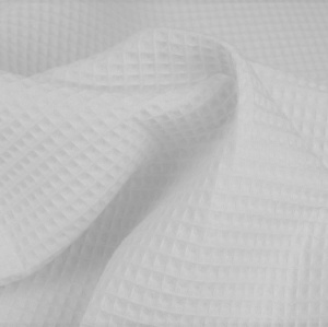 Cupon 65cm - Tesatura din Bumbac Waffle - Alb