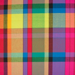 Cupon 80cm - Material tesut in carouri - Madras Checks Rainbow - Img 5