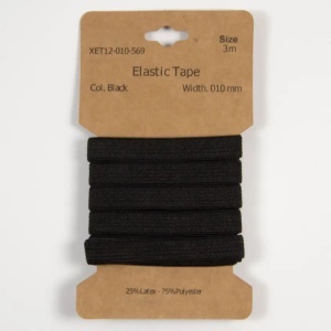 Elastic negru 10 mm - pachet 3m
