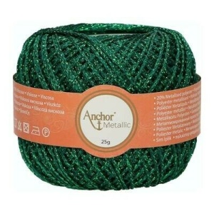 Fir crosetat - Anchor Artiste Metallic Verde 00322