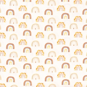 Jerse bumbac digital print - Rainbow Off White - Img 1