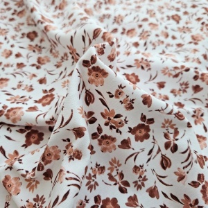 Jerse bumbac imprimat digital - Vintage Flowers Mauve - Img 3